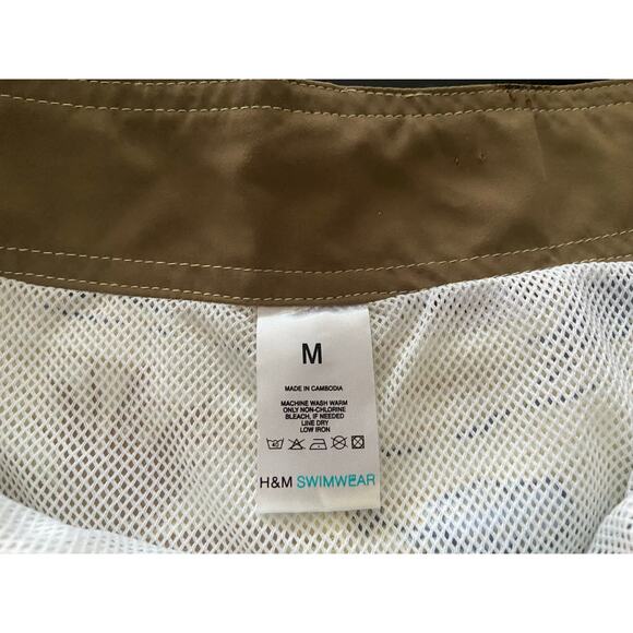 H&M Swimwear Yellow Tropical Island Theme Swim Shorts sz M - Picture 5 of 11